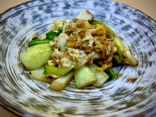 野菜料理レシピ〖チンゲン菜と玉子のねぎ油炒め〗